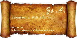 Zsemberi Adrián névjegykártya